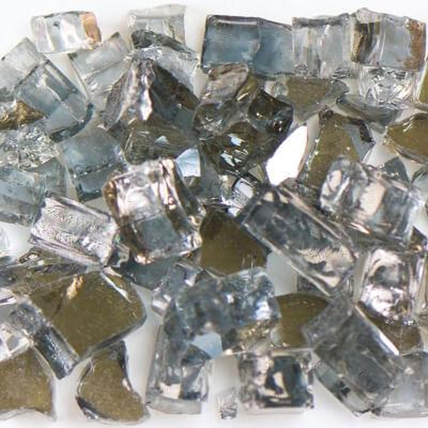 American Specialty Glass Gray Tempered Reflective Size 2 Fire Glass - 25 Lbs. Bag