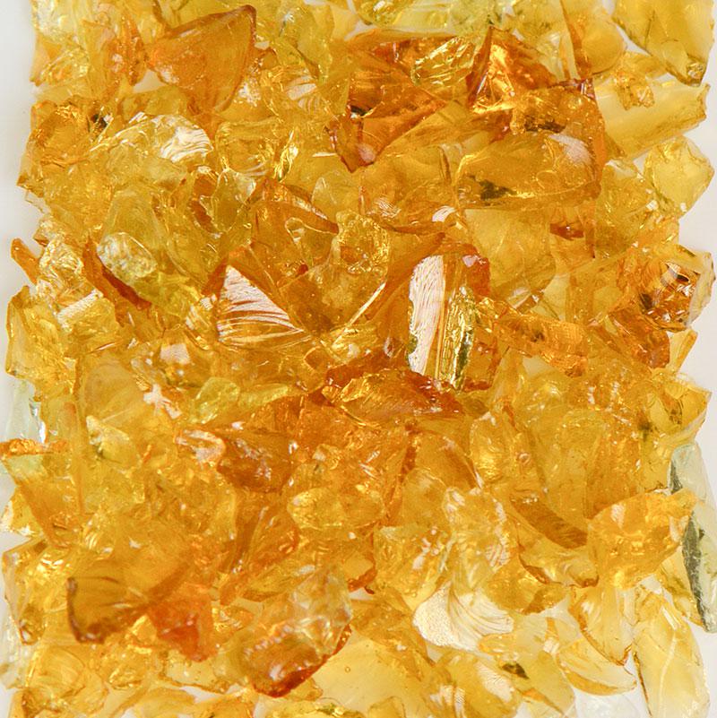 American Specialty Glass Honey Yellow Size 2 Tumbled Terrazzo Glass - 50 Lbs