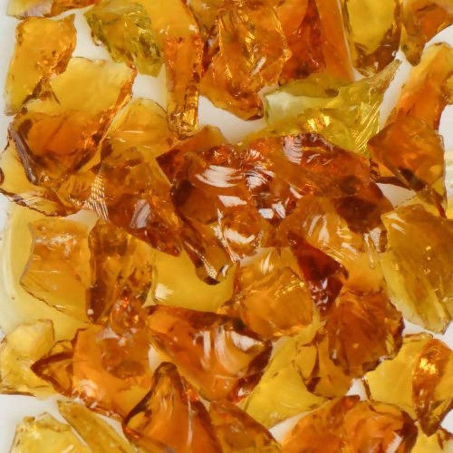 American Specialty Glass Honey Yellow Size 3 Tumbled Terrazzo Glass - 25 Lbs