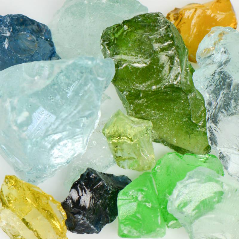 American Specialty Glass Jewel Mix Medium Tumbled Landscape Glass - 25 Lbs