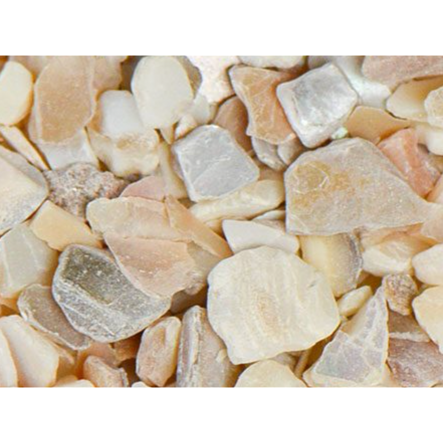 American Specialty Glass Mother of Pearl Size 3 Tumbled Terrazzo Glass - 50 Lbs