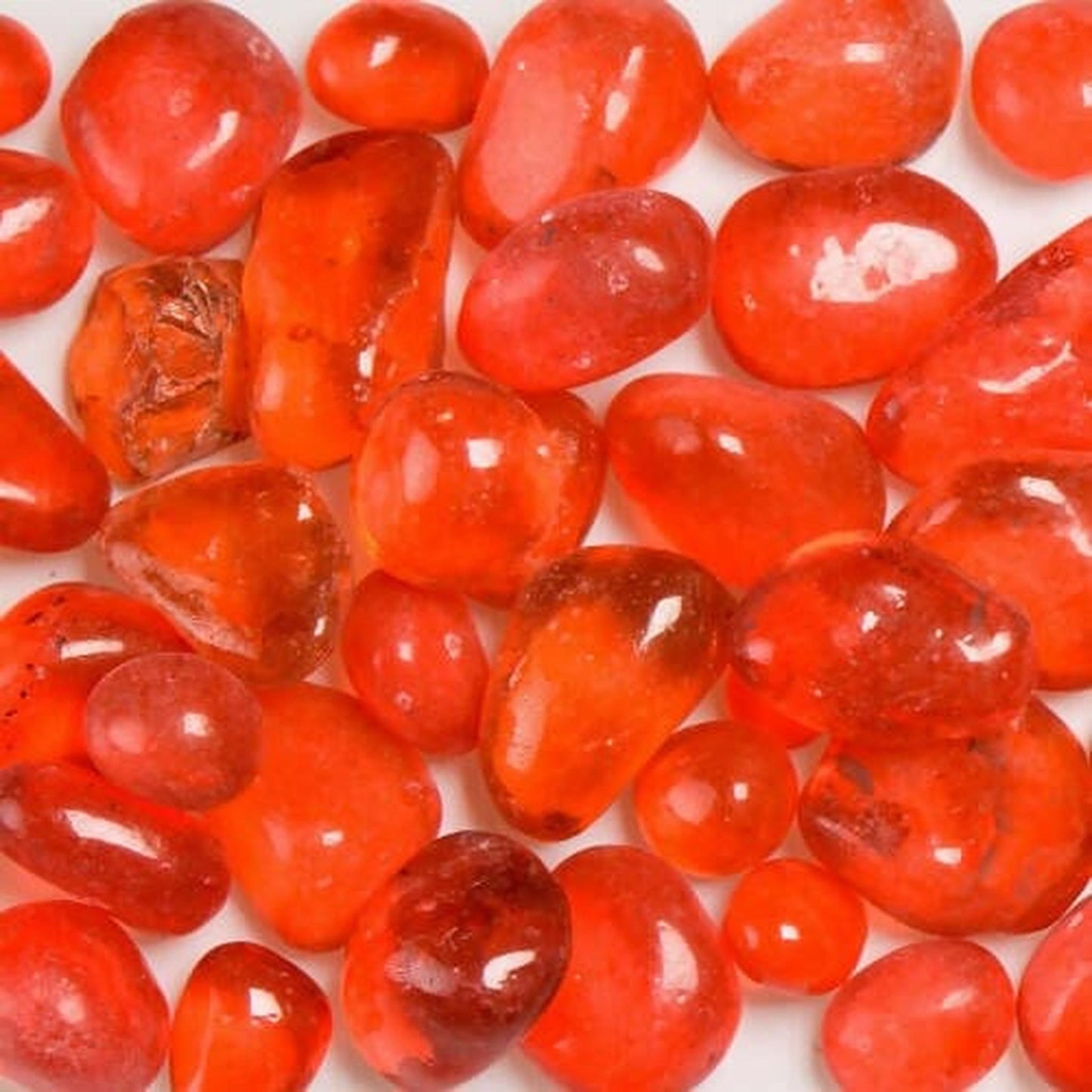 American Specialty Glass Tangerine Size 3 Jelly Bean Glass - 5 Lbs