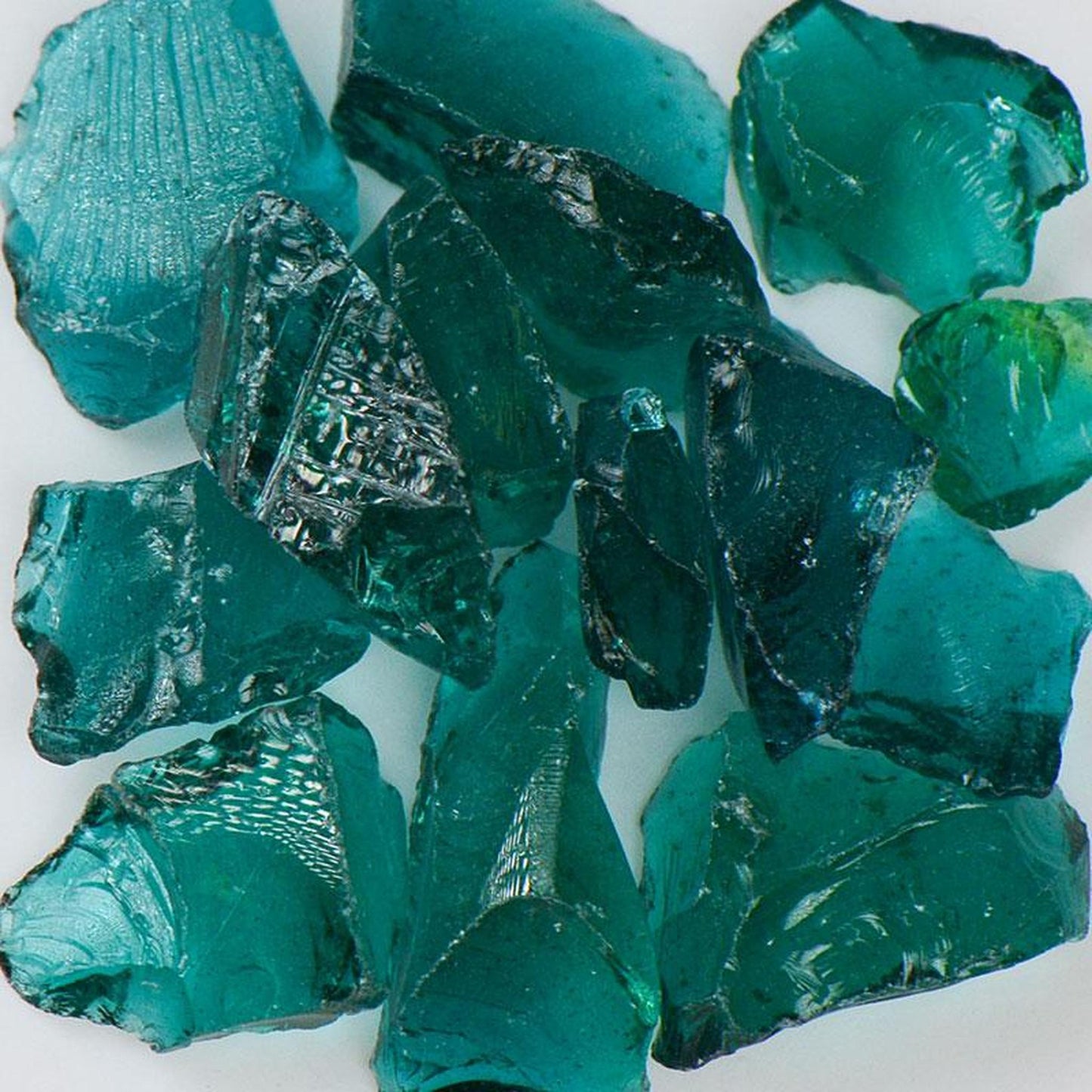 American Specialty Glass Teal Size 3 Tumbled Terrazzo Glass - 1 Lb
