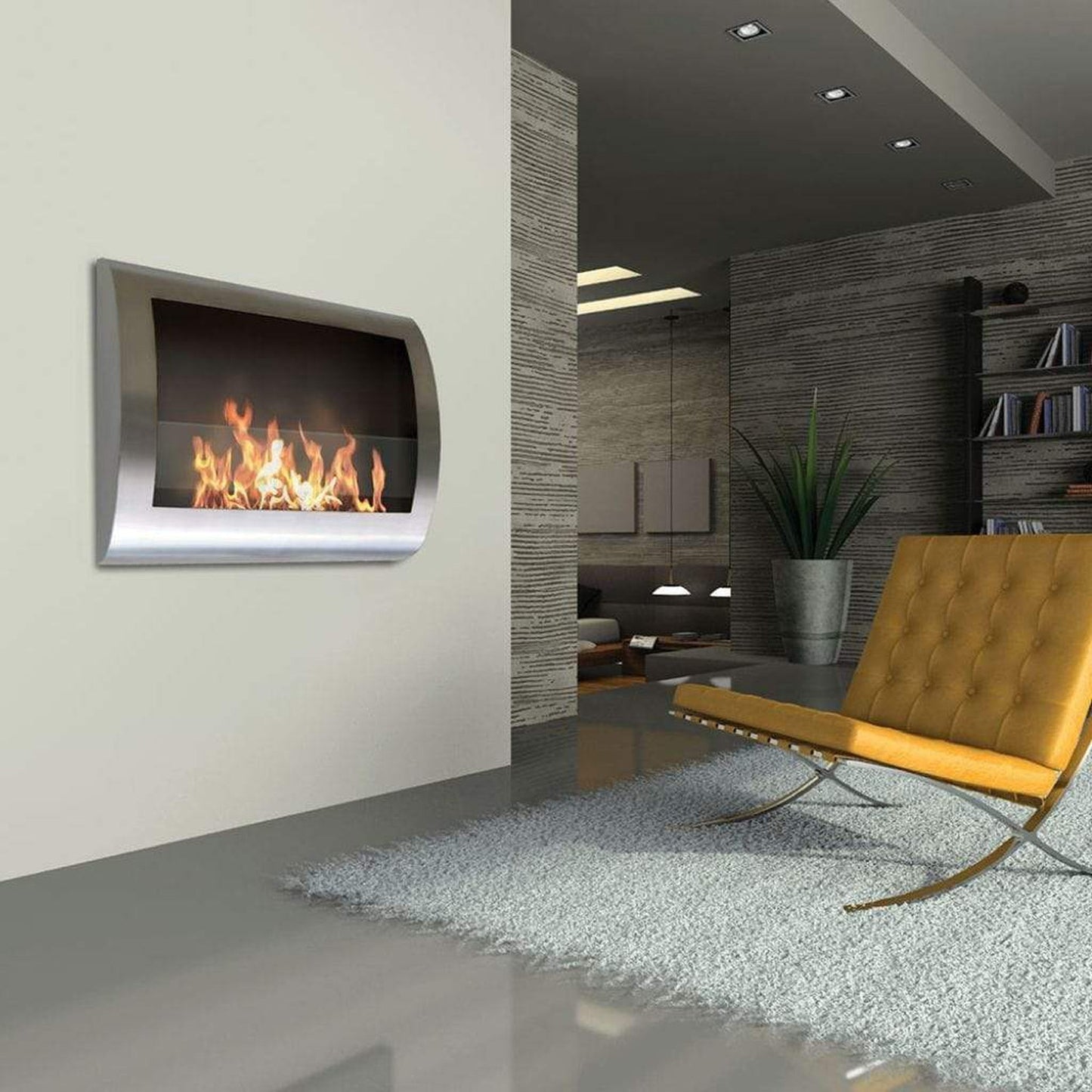 Anywhere Fireplace Chelsea 19" Stainless Steel Indoor Wall-Mounted Bio-Ethanol Fireplace