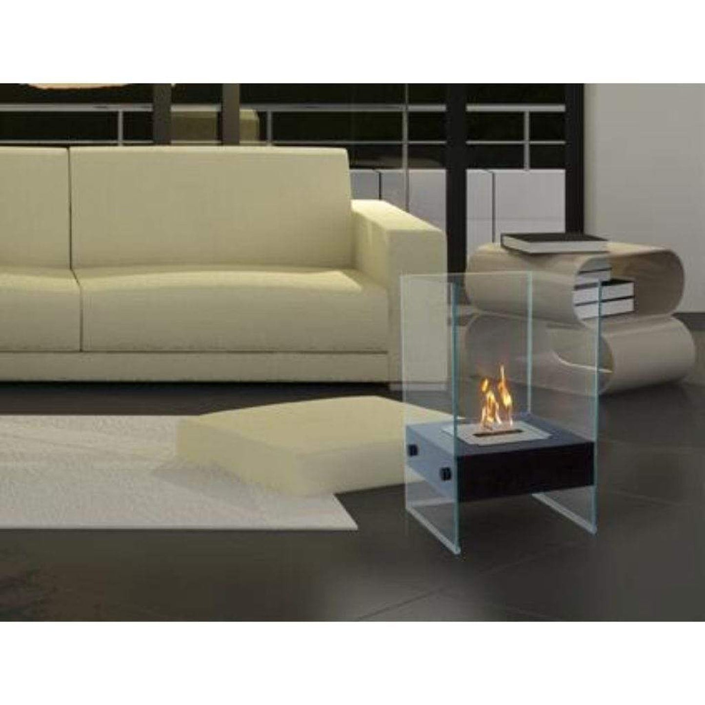 Anywhere Fireplace Hudson 23" Satin Black Freestanding Bio-Ethanol Liquid Fuel Fireplace