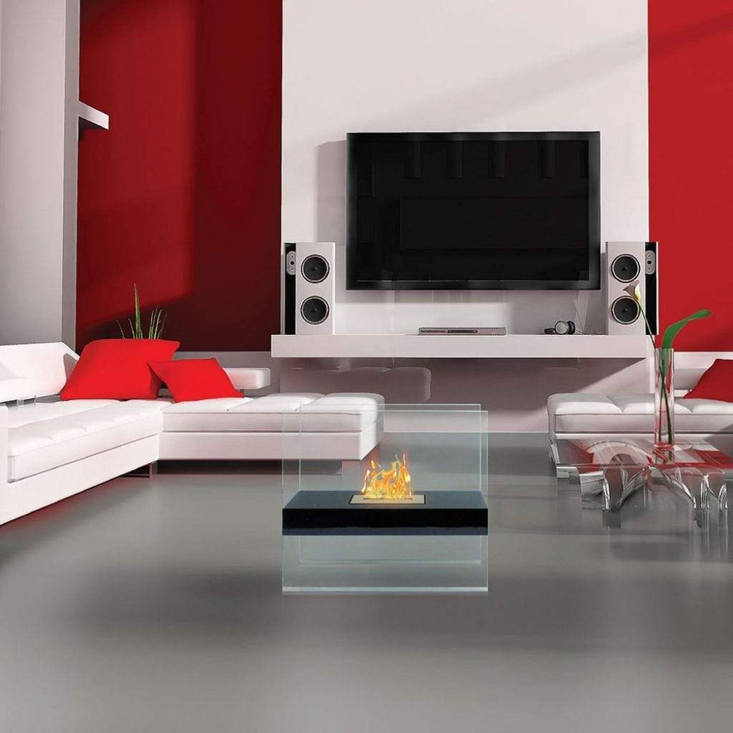 Anywhere Fireplace Madison 24" Black Freestanding Bio-Ethanol Liquid Fuel Fireplace