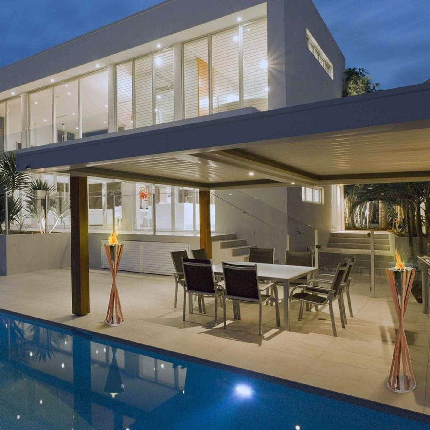 Anywhere Fireplace Southampton 12" Teak Tall Floor Gel Fuel Fireplace