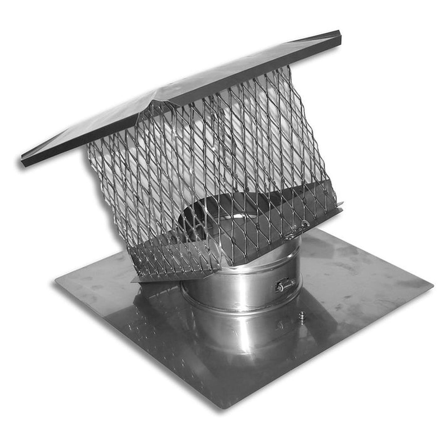 BDM Dalsin Line 7" Diameter 13" x 13" 316L Stainless Steel Hinge Cap with 18" x 18" Support Plate