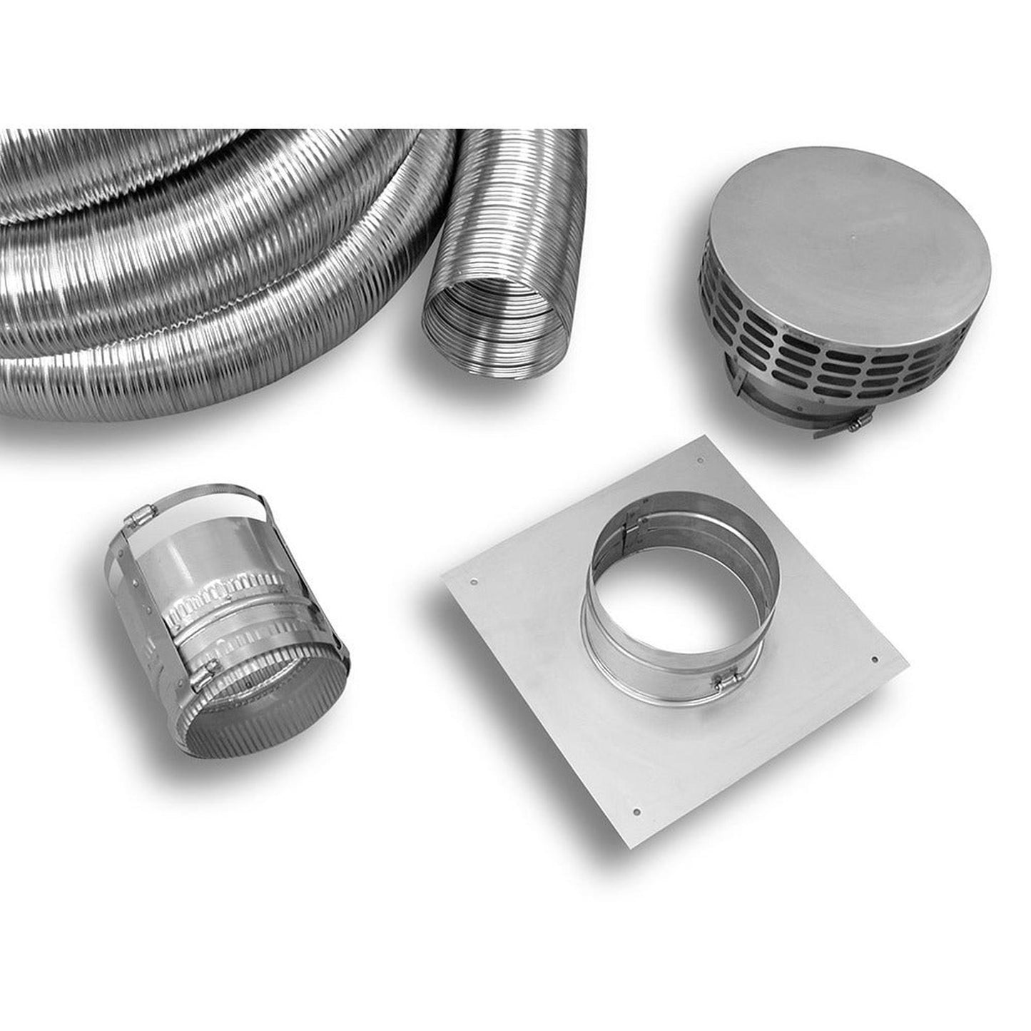 BDM Dalsin Line 8" Diameter x 25ft 316L Stainless Steel Light Flex Connector Kit