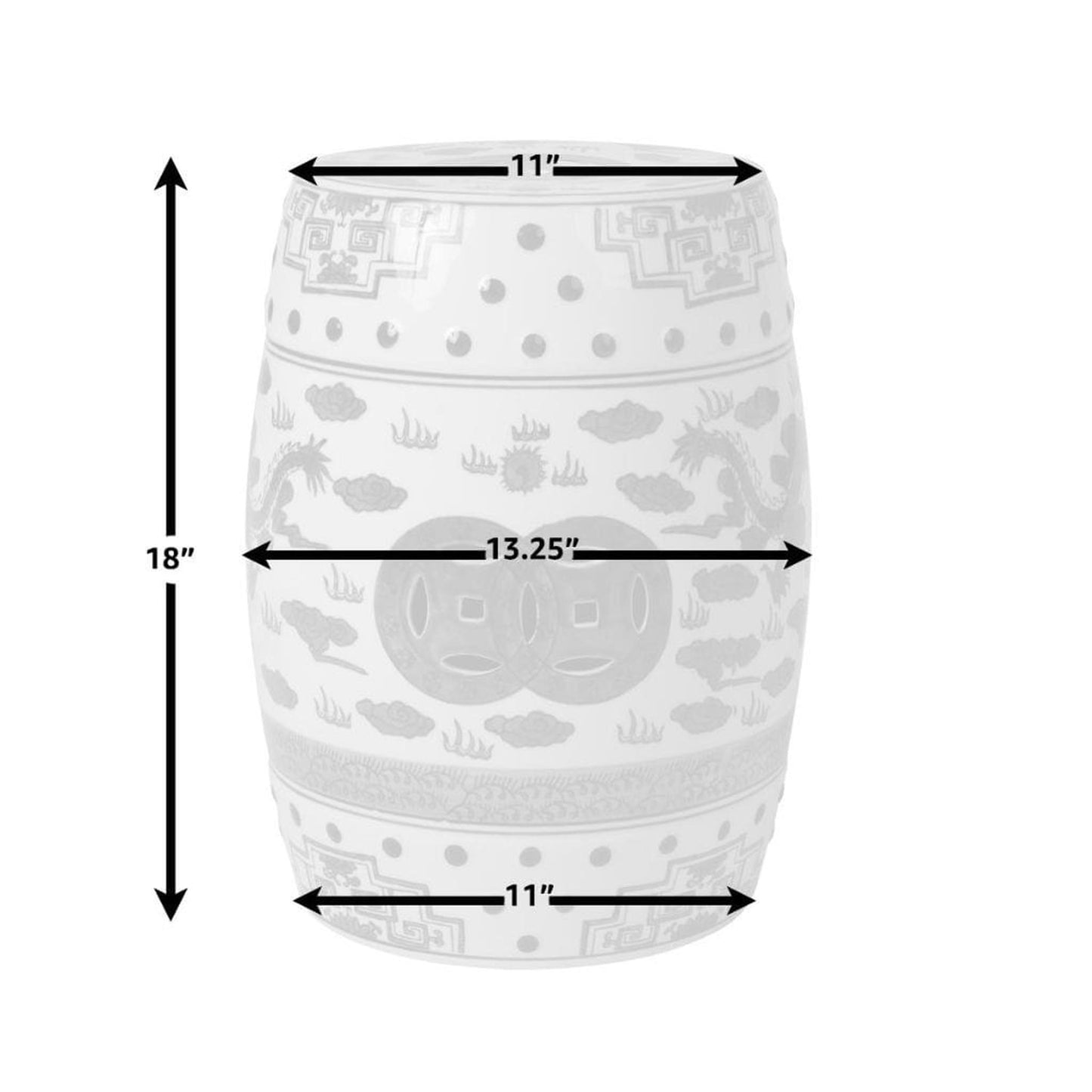 Balkene Home 13" Double Medallion Ceramic Garden Stool/Table by Fire Sense