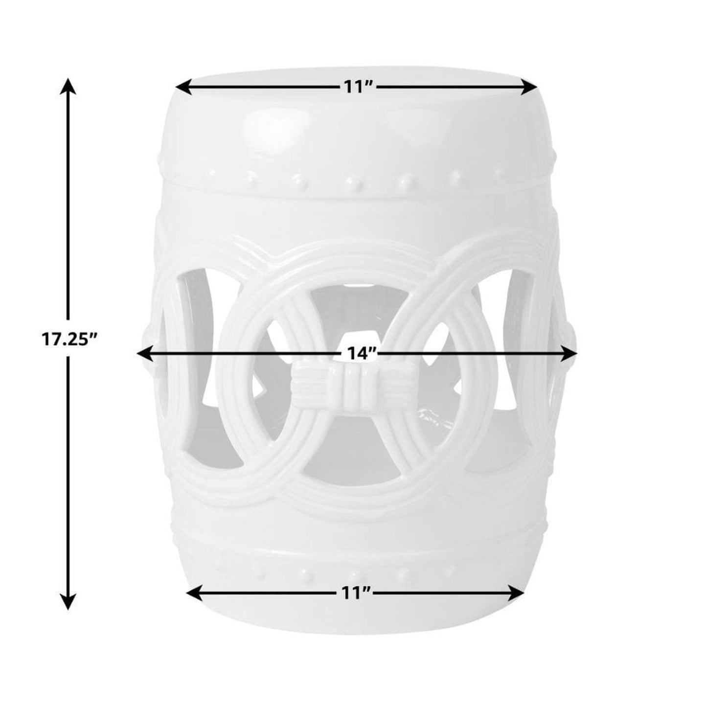 Balkene Home 14" Large Medallion Ceramic Garden Stool/Table by Fire Sense