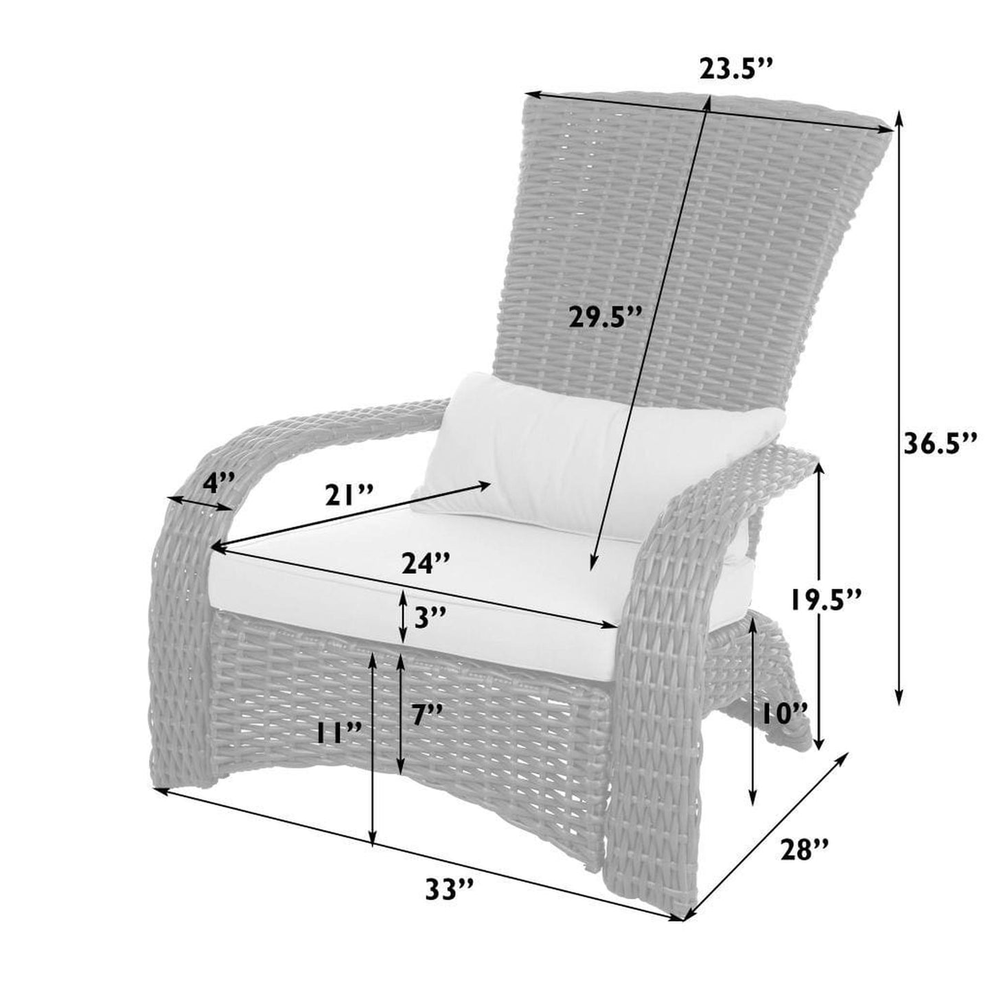 Balkene Home 30" Deluxe Coconino Wicker Chair by Fire Sense