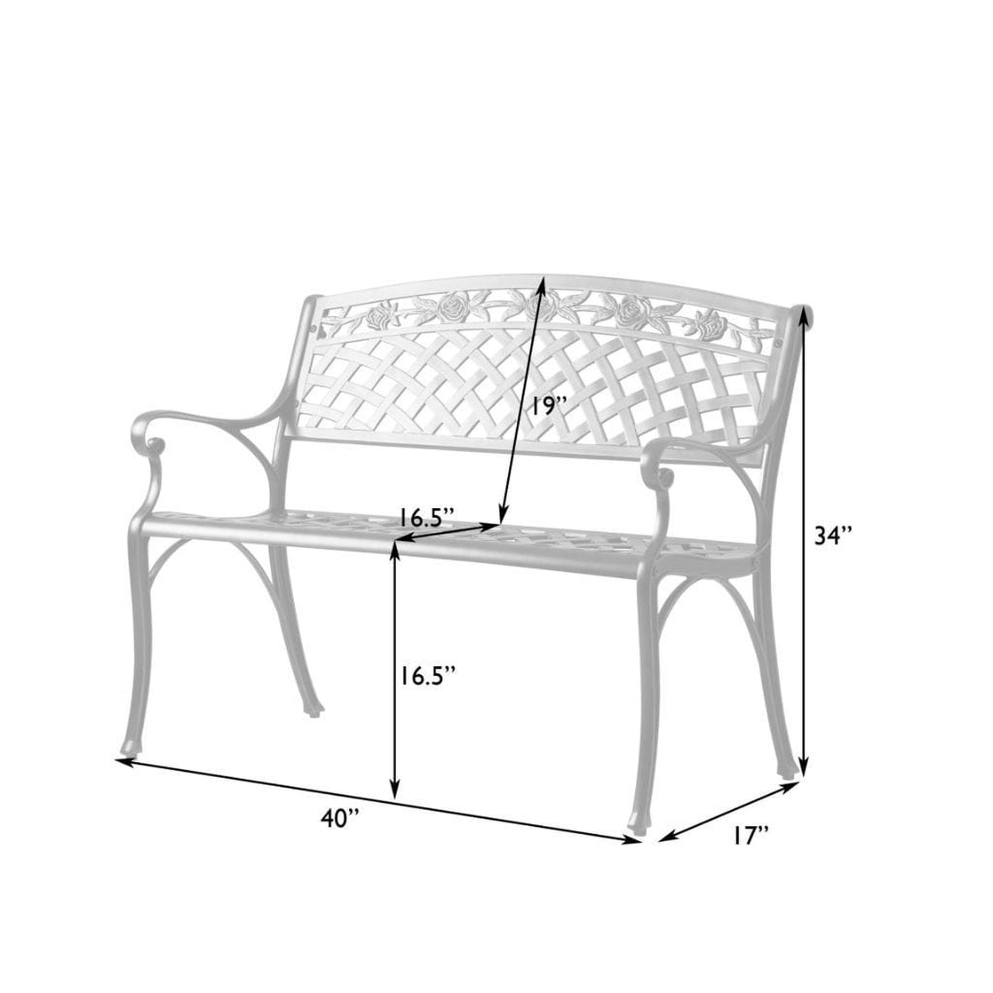 Balkene Home 40" Scarlet Cast Aluminum Patio Bench by Fire Sense