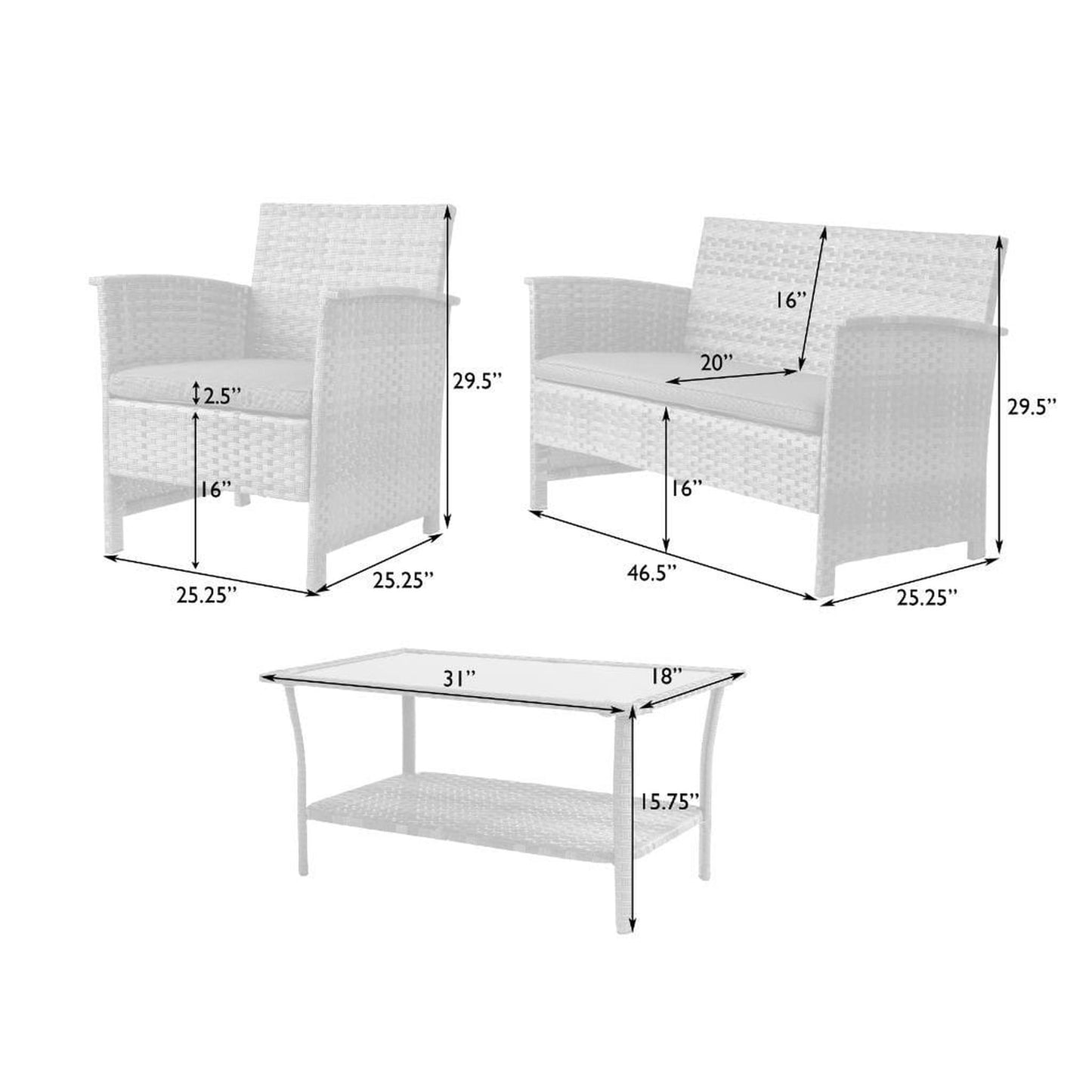 Balkene Home Jareth Wicker Patio Set by Fire Sense