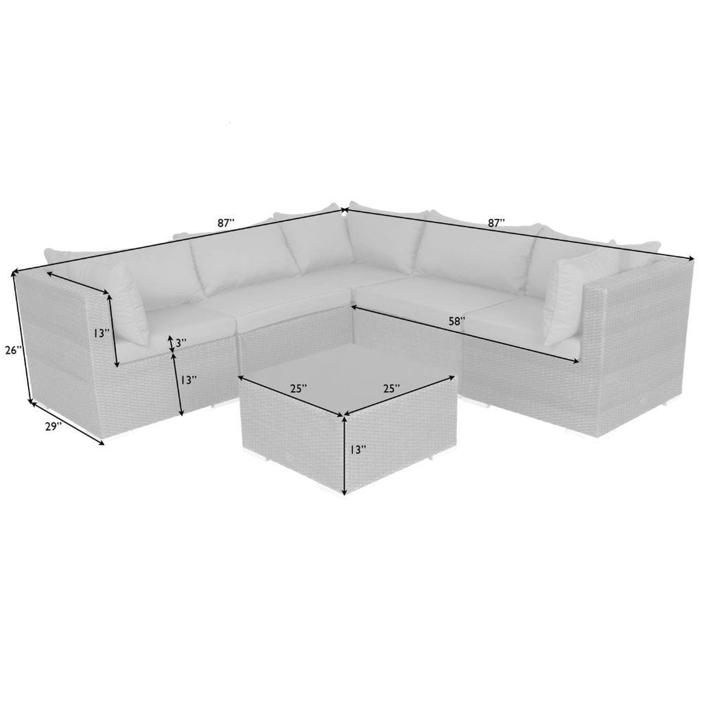 Balkene Home Sino Wicker Sofa Set by Fire Sense