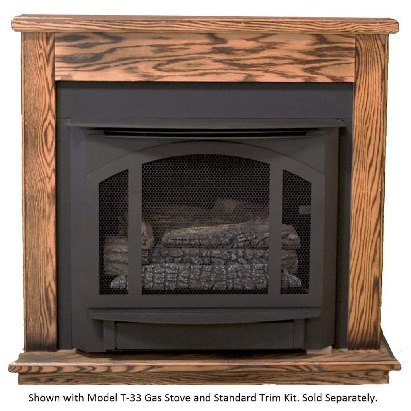 Buck Stove Model T-33 Classic Corner Dark Oak Mantel