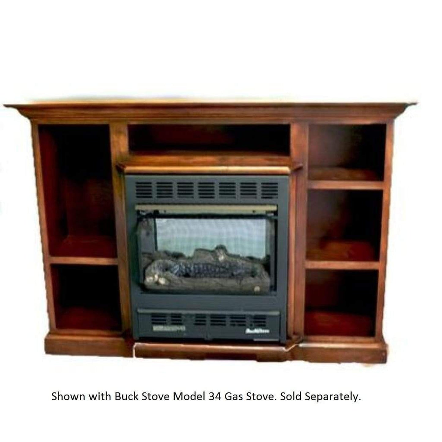 Buck Stove Prestige Bookcase Cherry Mantel Accessory for Model 34 and Model 384 Gas Stove