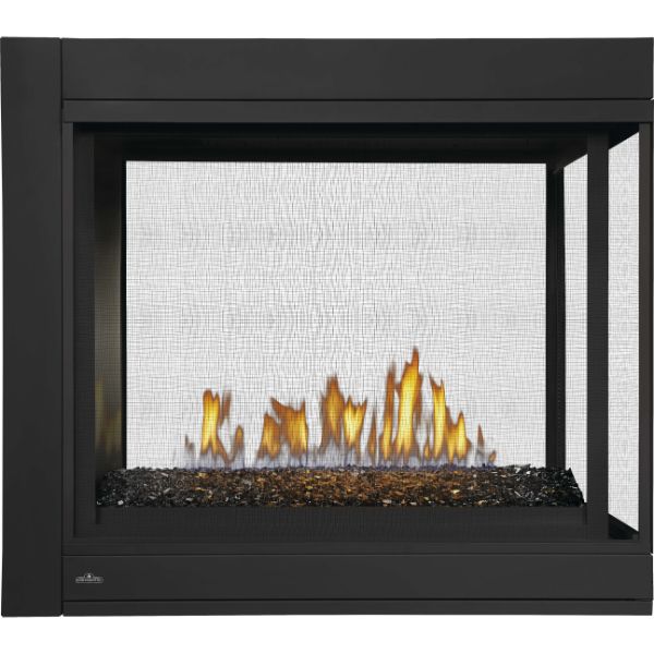 Continental Traditional 43" 3-Sided Peninsula Natural Gas Direct Vent Gas Fireplace with Glass Bed