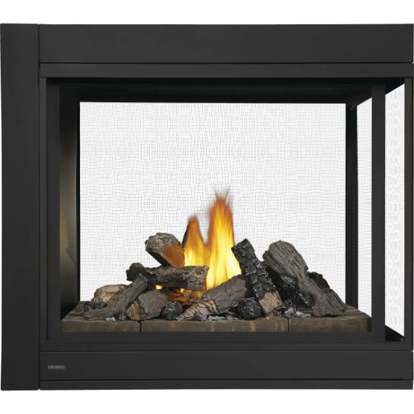 Continental Traditional 43" 3-Sided Peninsula Natural Gas Direct Vent Gas Fireplace with Log Set
