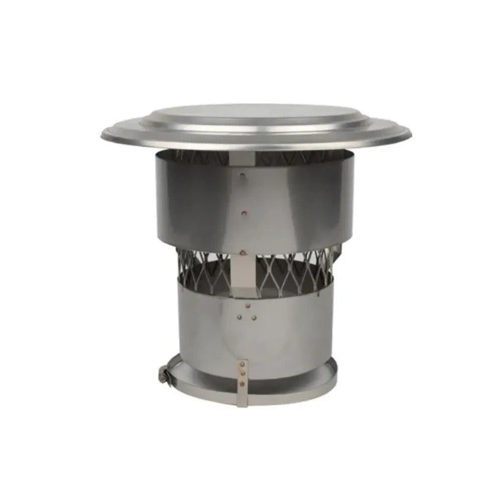 Copperfield 5" 316Ti-Alloy Stainless Steel Light Flex/Hybrid Rain Cap with 3/4" Mesh Screen & Wind Guard