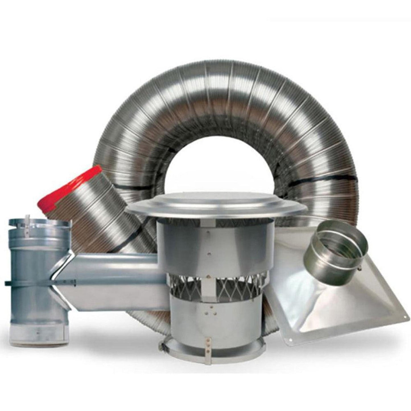 Copperfield Chimney 6" x 15ft 316Ti-Alloy Stainless Steel Forever Flex Tee Kit