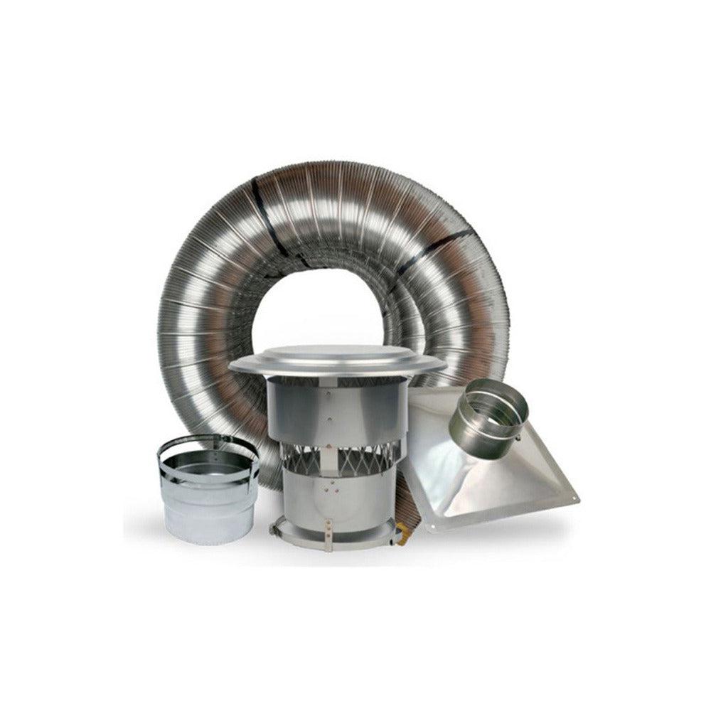 Copperfield Chimney 6" x 30ft 316Ti-Alloy Stainless Steel Forever Flex Tee Kit