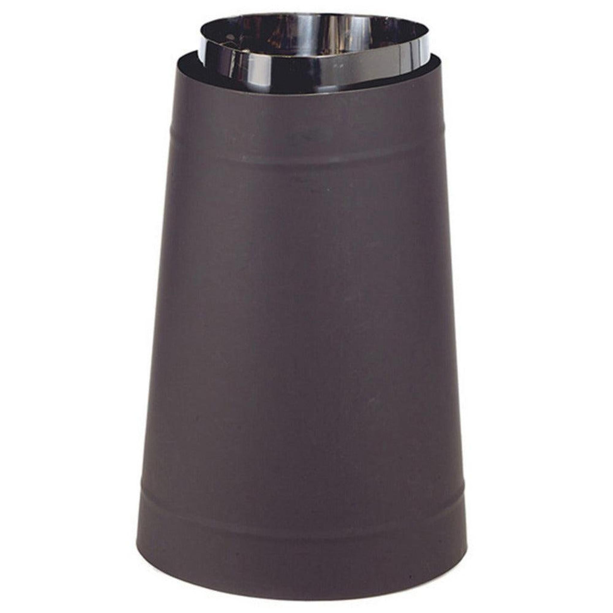 Imperial 6-Inch Oval-To-Round Stove Pipe Connector – 24-Gauge Black Steel