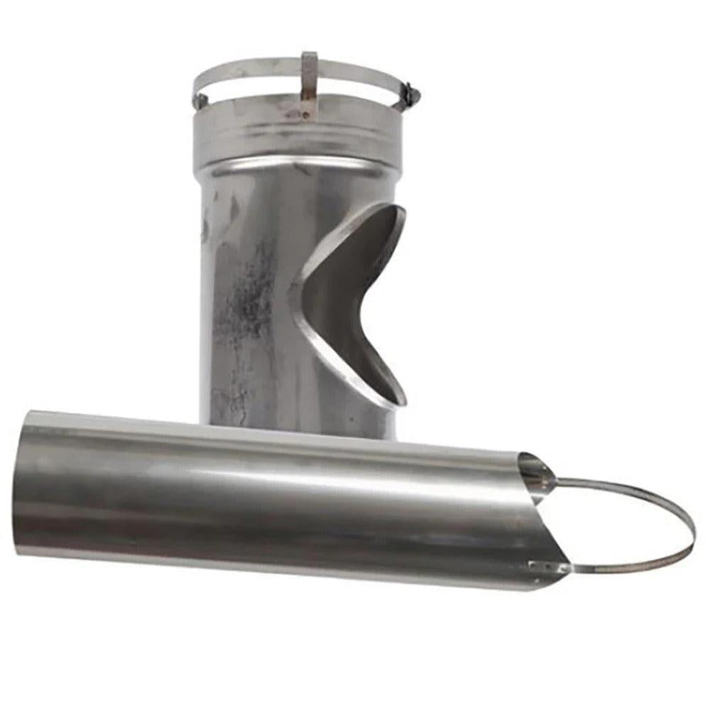 Copperfield HomeSaver 5.5" 316Ti-Alloy Stainless Steel Tee with 10" Take-Off and Attached Tee Cap