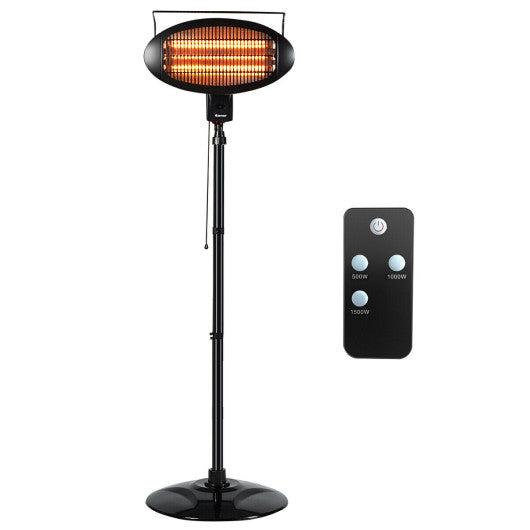 Costway 1500W Electric Patio Heater Freestanding Halogen Warmer