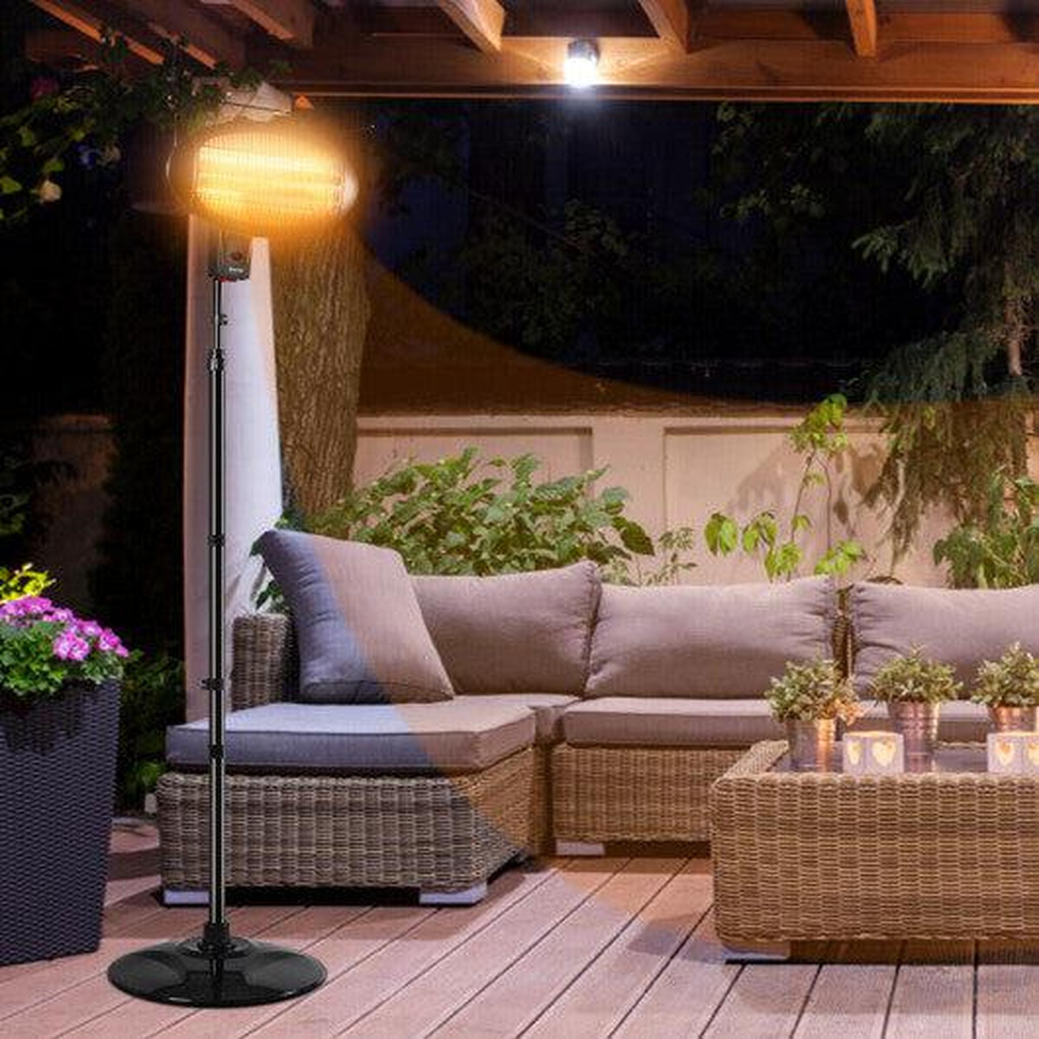 Costway 1500W Electric Patio Heater Freestanding Halogen Warmer