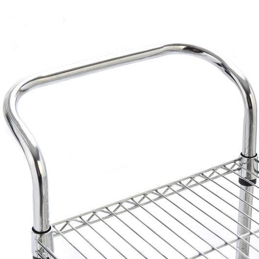 Costway 176 lbs. 4 Tiers Steel Kitchen Trolley Cart with Wine Shelf