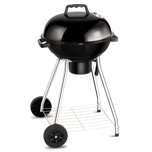 Costway 18.5" Outdoor Backyard Cooking Kettle Charcoal Grill with Wheels