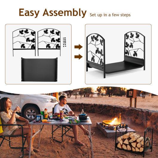 Costway 19" Heavy-Duty Firewood Rack with 110 lbs Load Capacity