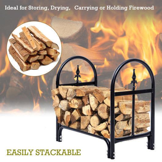 Costway 2' Outdoor Heavy Duty Steel Firewood Storage Holder