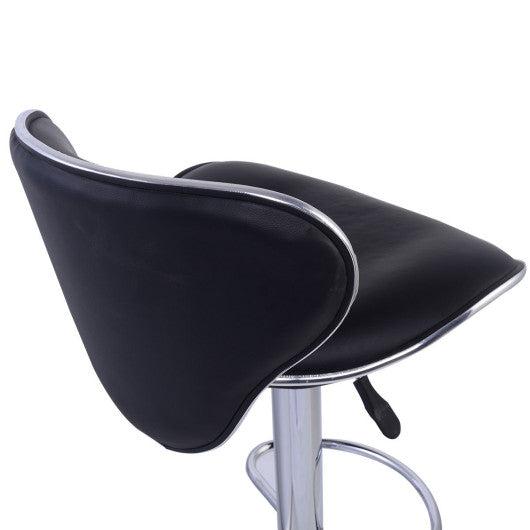 Costway 2 Sets Beige Bar Stools Leather Modern Hydraulic Swivel Dinning Chair Barstools