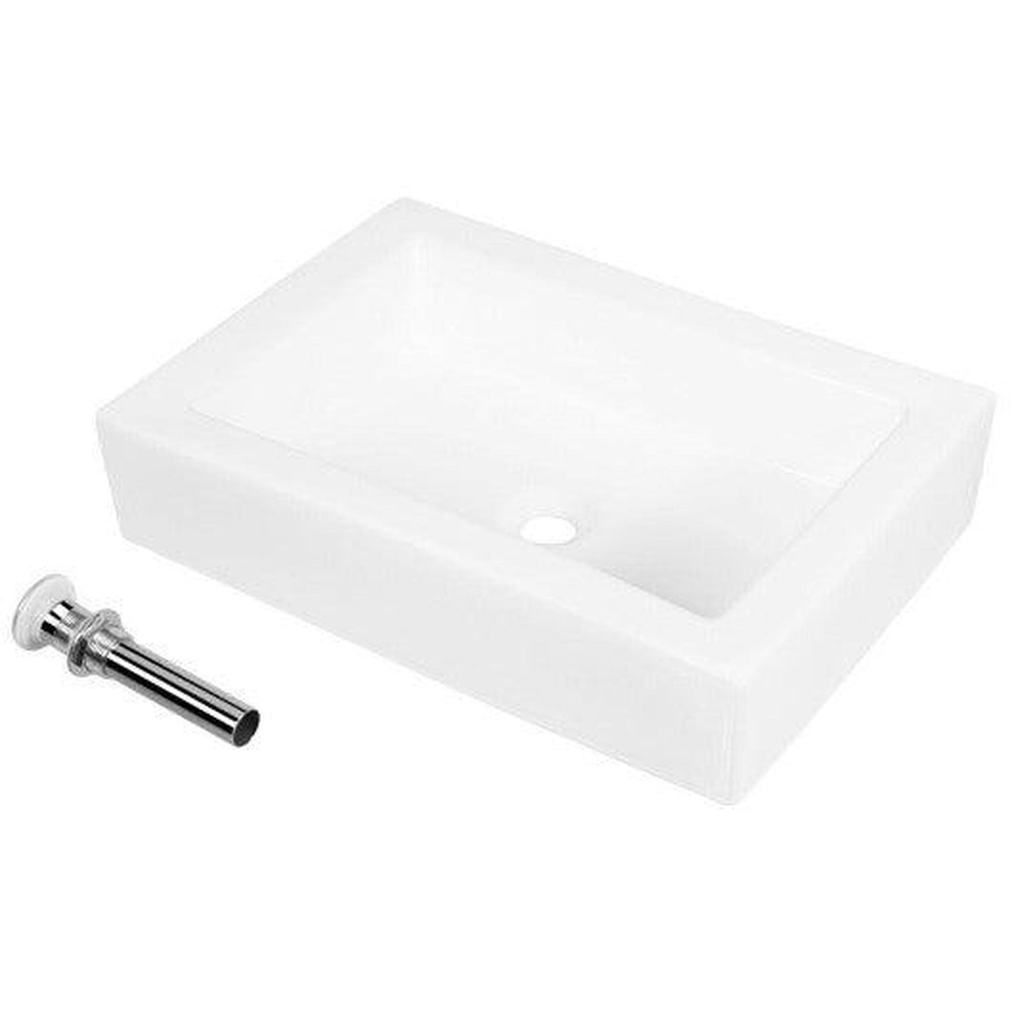 Costway 22.5 x 16 Inch Rectangle Bathroom Vessel Sink with Pop-up Drain