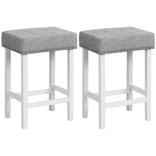Costway 24.5" 2 Pieces Counter Height Bar Stools with Sponge Padded Cushion