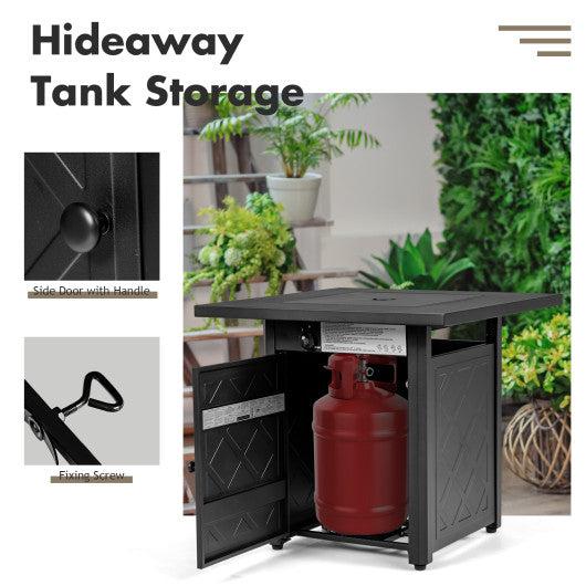 Costway 28" 50,000 BTU Propane Patio Square Gas Fireplace with Lava Rock - Black