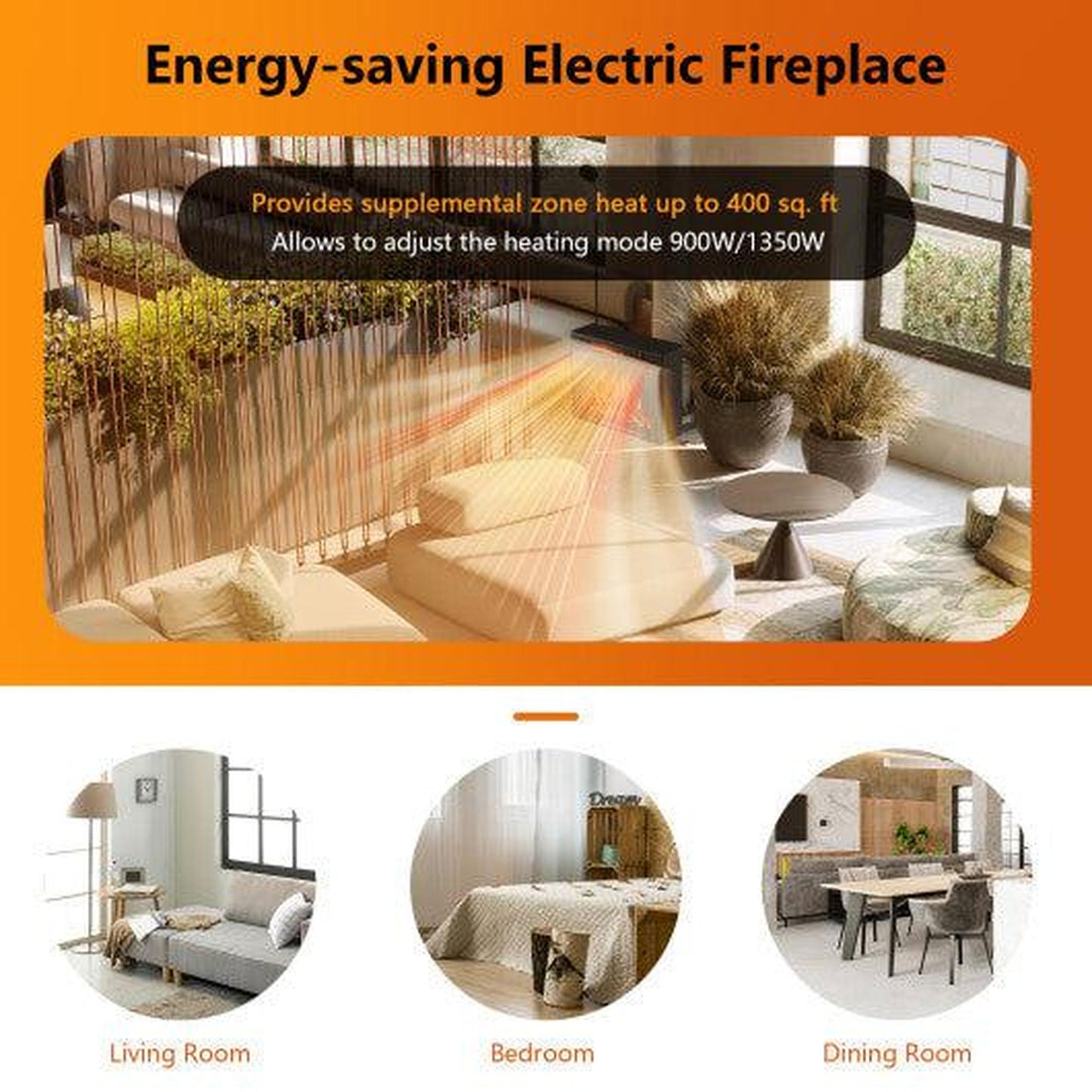 Costway 28" Electric Freestanding and Recessed Fireplace with Remote