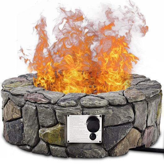 Costway 28" Propane Gas Fire Pit with Lava Rocks and Protective Cover