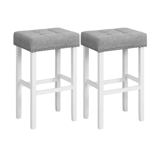 Costway 29" 2 Pieces Counter Height Bar Stools with Sponge Padded Cushion