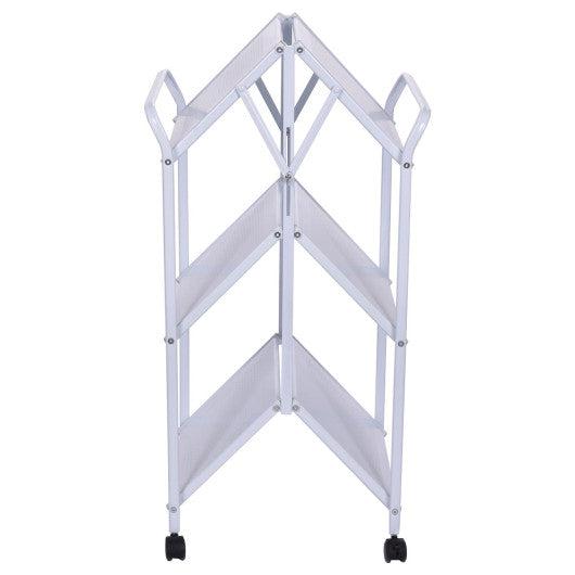 Costway 3 Tiers Steel Folding Kitchen Trolley Cart