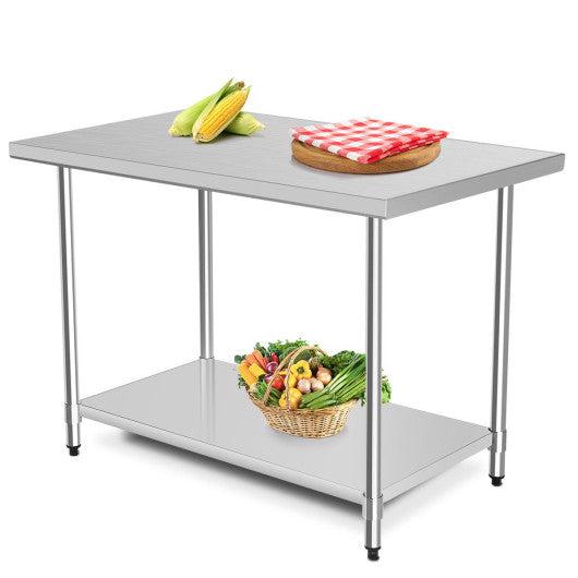 Costway 30" x 48" Stainless Steel Table Commercial Kitchen Worktable
