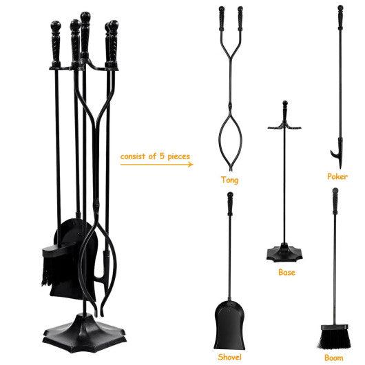 Costway 31" 5 Pieces Hearth Fireplace Fire Tools Set