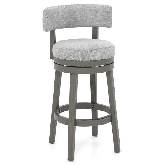 Costway 31" Swivel Bar Stool with Upholstered Back Seat and Footrest