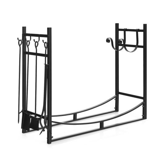 Costway 36" Fireplace Log Holder with Kindling Holders and Shovel