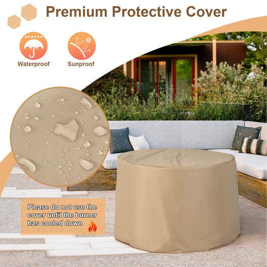 Costway 36" Gray Liquid Propane Gas Fire Pit Table with Lava Rock and PVC Cover