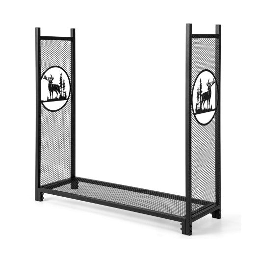 Costway 4' Firewood Rack Stand with Mesh Sides