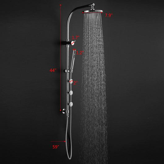 Costway 44" Chrome Brass Rainfall Shower Panel Wall Mount with Hand Show