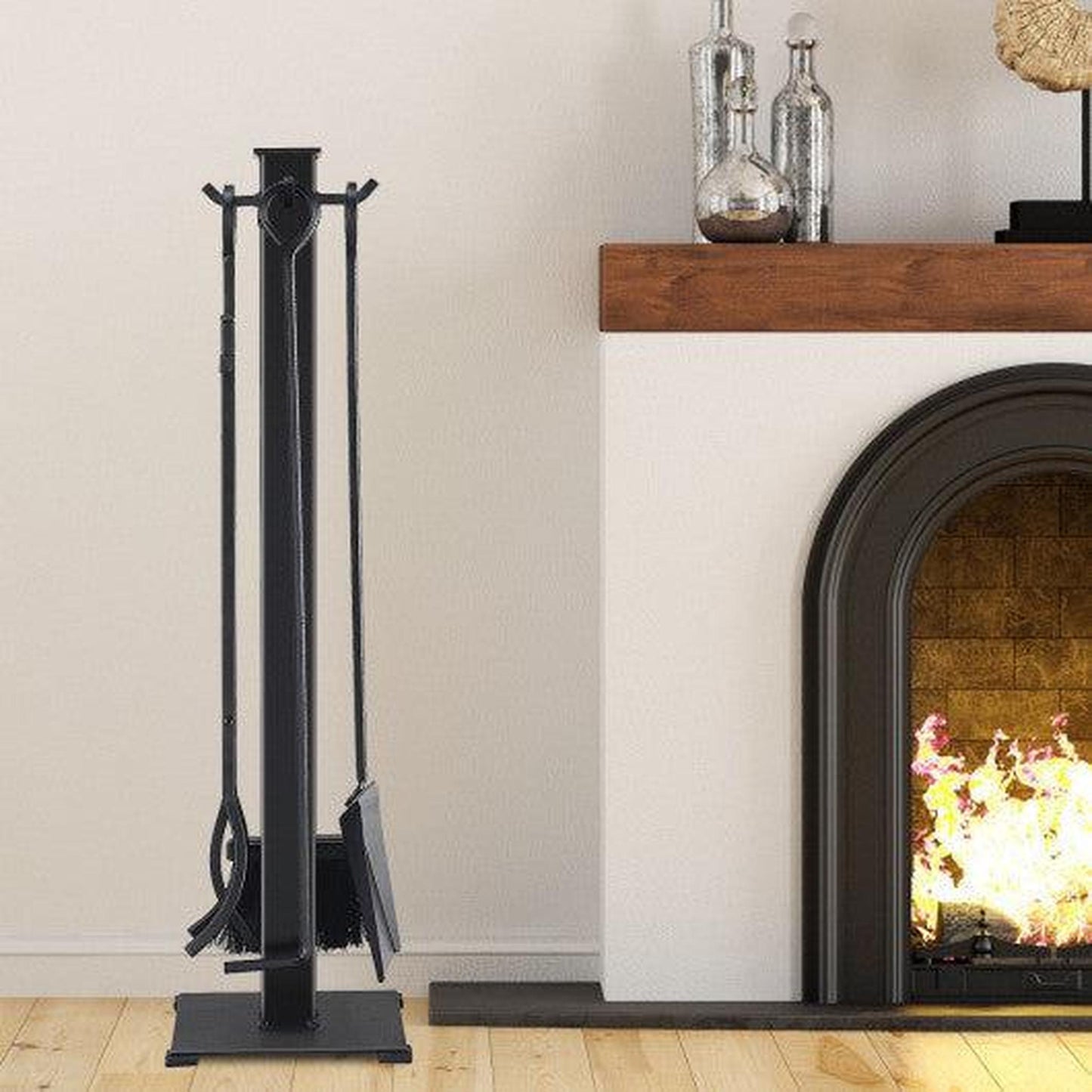 Costway 5 Pieces Fireplace Iron Fire Place Tool Set